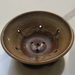Handcrafted Pottery Berry Bowl Strainer